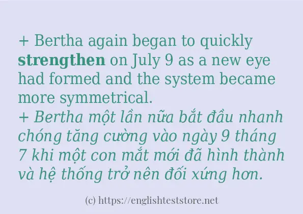 Cách dùng và câu ví dụ của từ strengthen