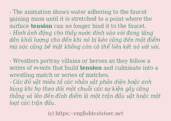 Cách dùng và câu ví dụ của từ tension