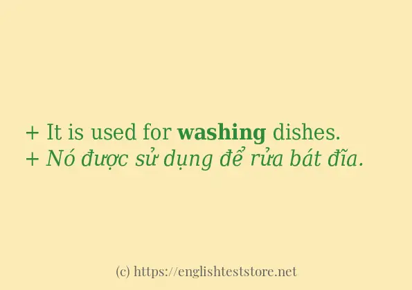 Cách dùng và câu ví dụ của từ washing