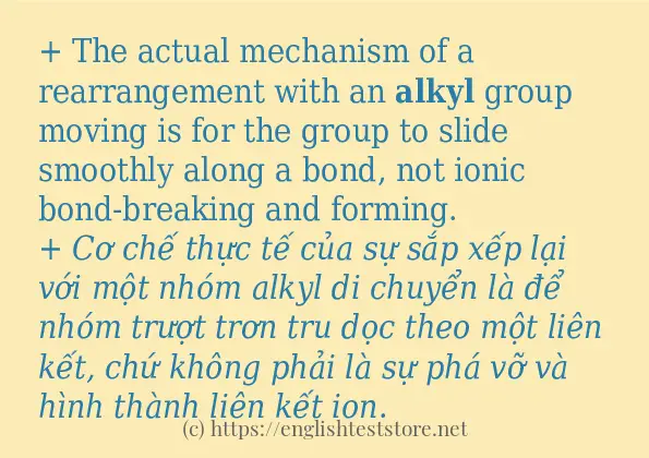 Cách sử dụng và câu ví dụ của từ alkyl