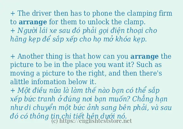 Cách sử dụng và câu ví dụ của từ arrange