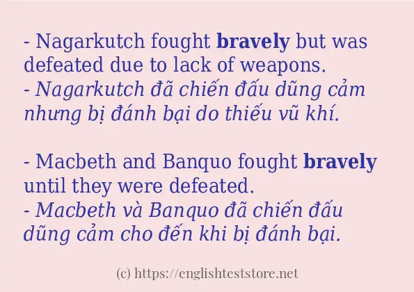 Cách sử dụng và câu ví dụ của từ bravely