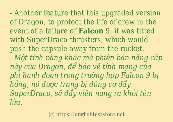 Cách sử dụng và câu ví dụ của từ falcon