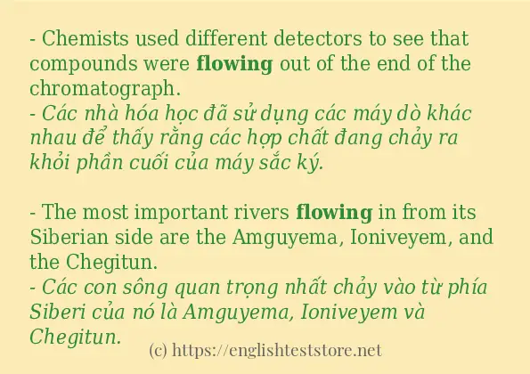 Cách sử dụng và câu ví dụ của từ flowing