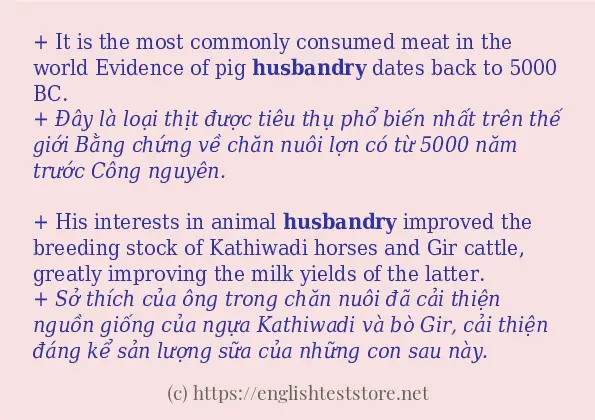 Cách sử dụng và câu ví dụ của từ husbandry