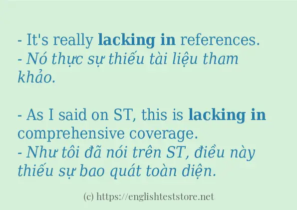 Cách sử dụng và câu ví dụ của từ lacking in