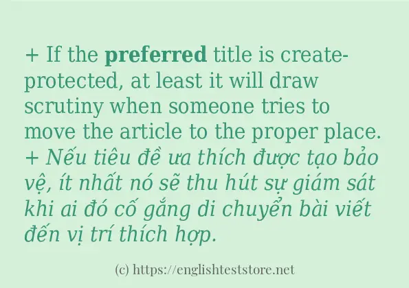 Cách sử dụng và câu ví dụ của từ preferred