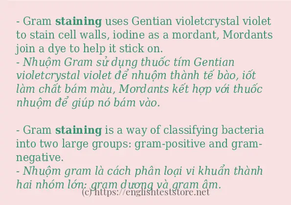 Cách sử dụng và câu ví dụ của từ staining