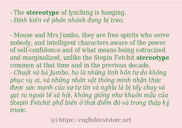 Cách sử dụng và câu ví dụ của từ stereotype