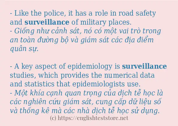 Cách sử dụng và câu ví dụ của từ surveillance