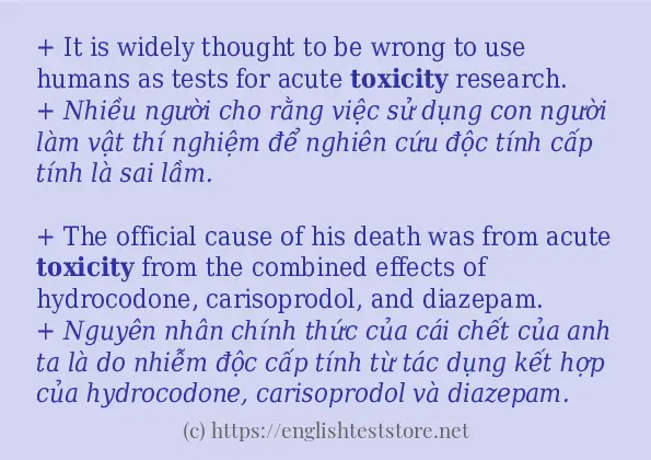 Cách sử dụng và câu ví dụ của từ toxicity