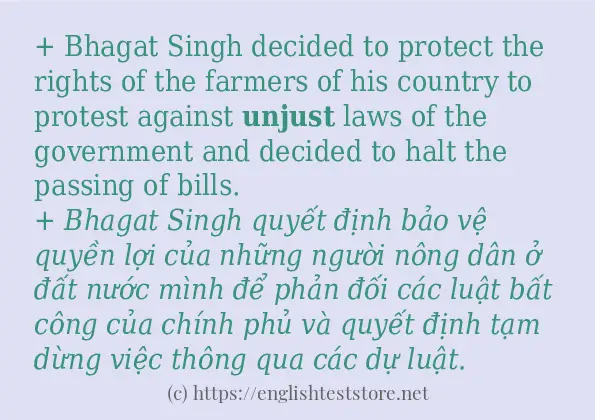 Cách sử dụng và câu ví dụ của từ unjust