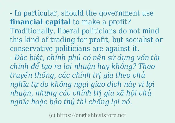 Câu ví dụ của từ Financial capital