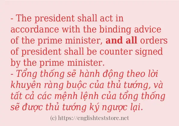 Câu ví dụ của từ and all