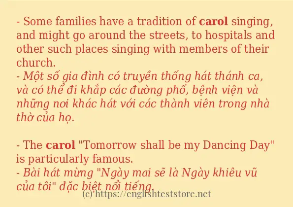 Câu ví dụ của từ carol