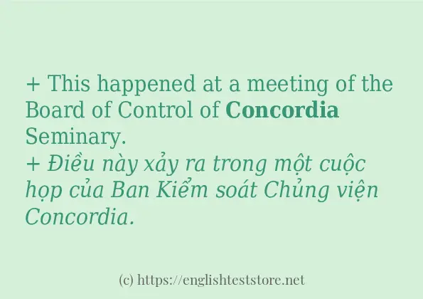 Câu ví dụ của từ concordia