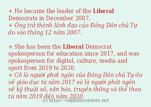 Câu ví dụ của từ liberal