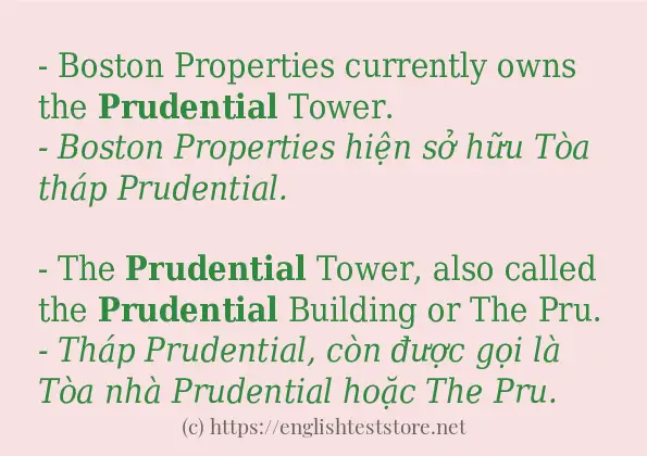 Câu ví dụ của từ prudential