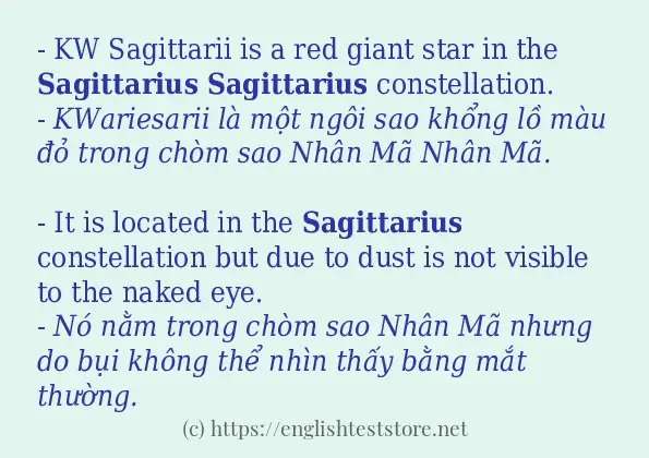 Câu ví dụ của từ sagittarius