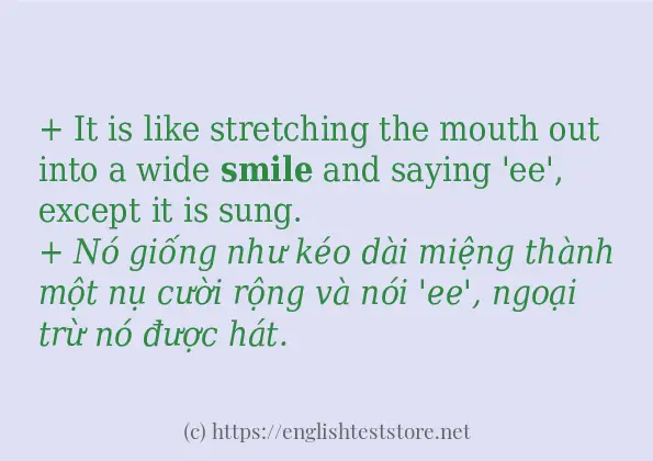 Câu ví dụ của từ smile