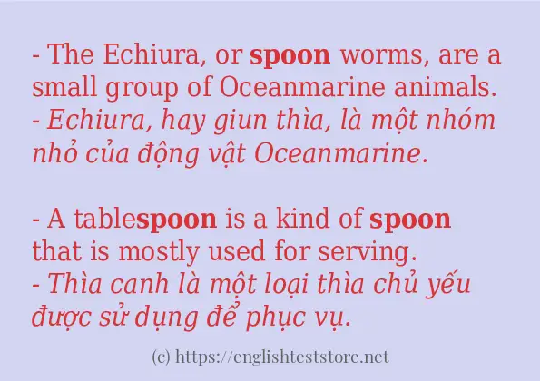 Câu ví dụ của từ spoon