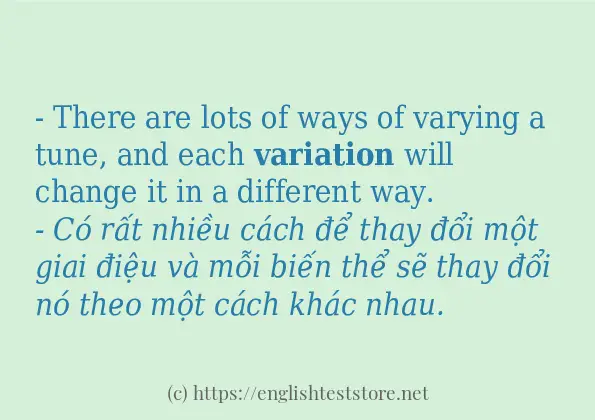 Câu ví dụ của từ variation