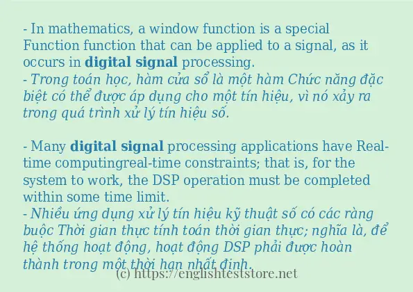 Digital signal cách dùng và câu ví dụ