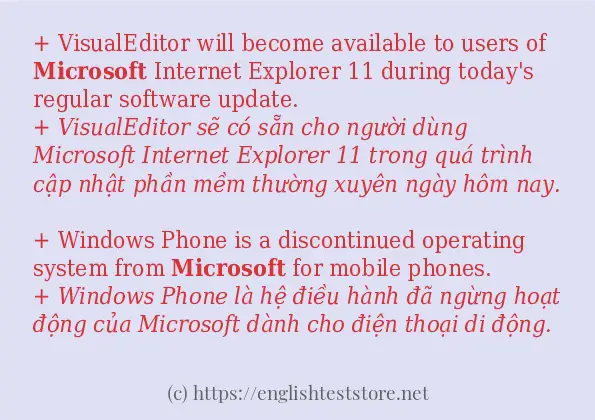 Microsoft các cách dùng và câu ví dụ