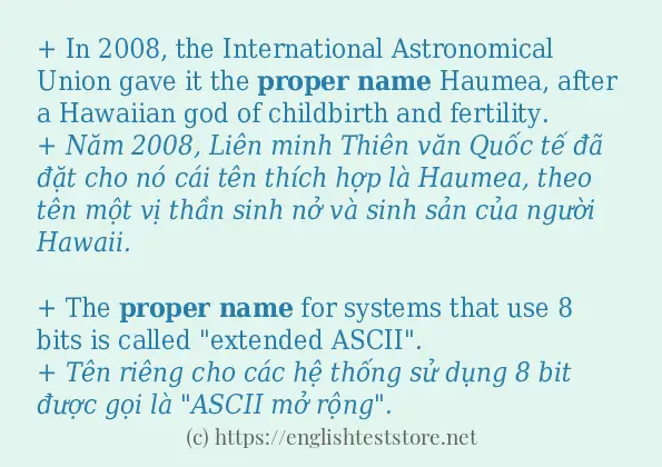 Proper name cách sử dụng trong câu và ví dụ