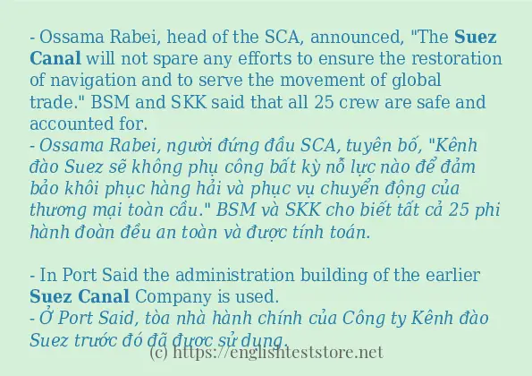 Suez Canal sử dụng như thế nào?