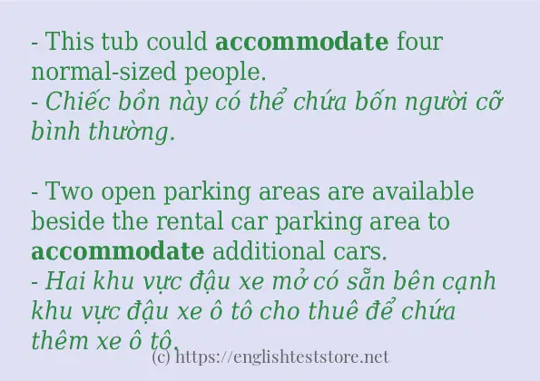 accommodate sử dụng như thế nào và câu ví dụ