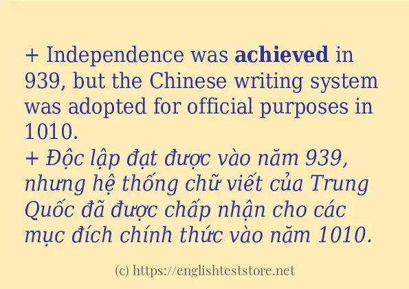 achieved sử dụng như thế nào?