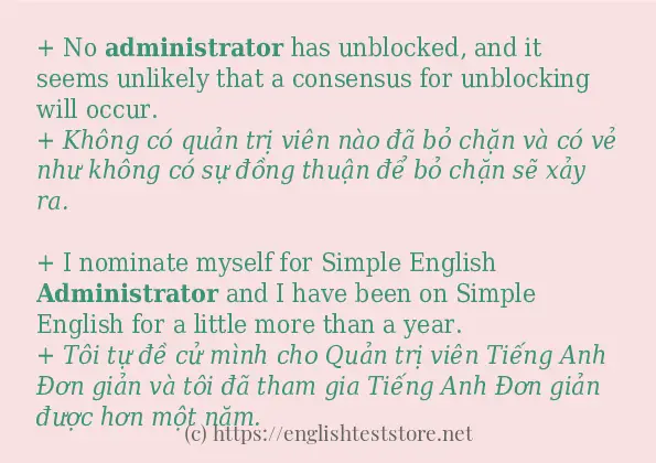 administrator các ví dụ và câu điển hình