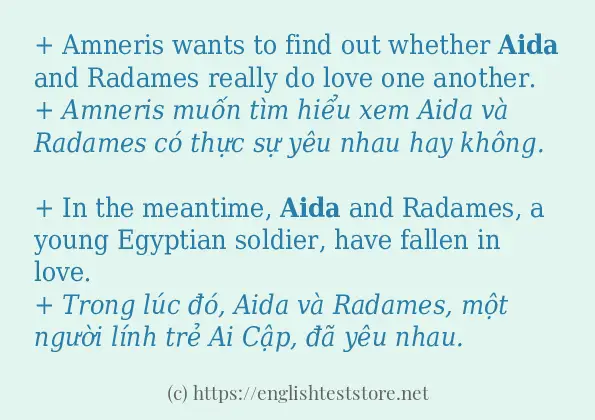 aida ví dụ và cách sử dụng trong câu