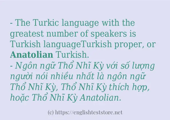 anatolian ví dụ cách dùng trong câu