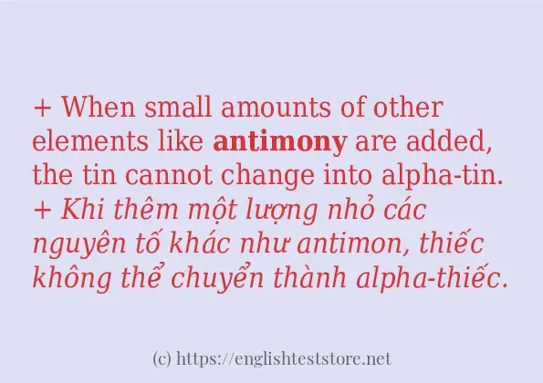 antimony cách dùng và ví dụ trong câu