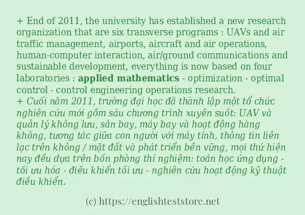 applied mathematics câu ví dụ và cách sử dụng