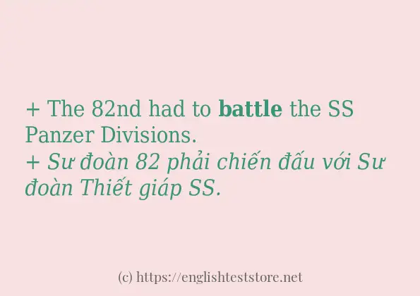 battle các cách dùng và câu ví dụ