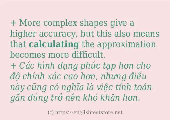 calculating ví dụ và cách sử dụng trong câu