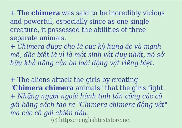 chimera cách dùng và ví dụ trong câu