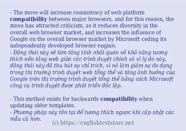 compatibility các cách dùng và câu ví dụ