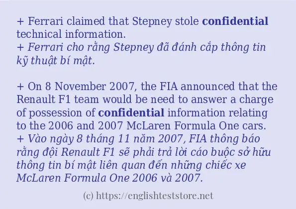 confidential cách sử dụng và câu ví dụ