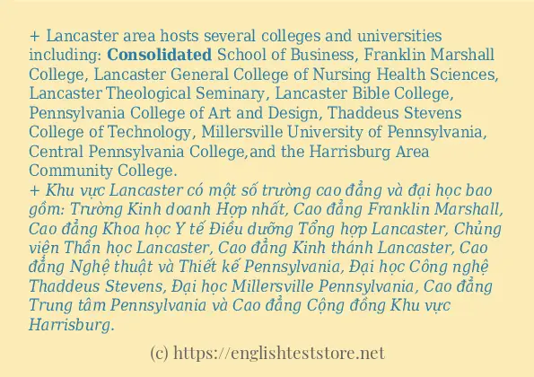 consolidated cách sử dụng trong câu và ví dụ