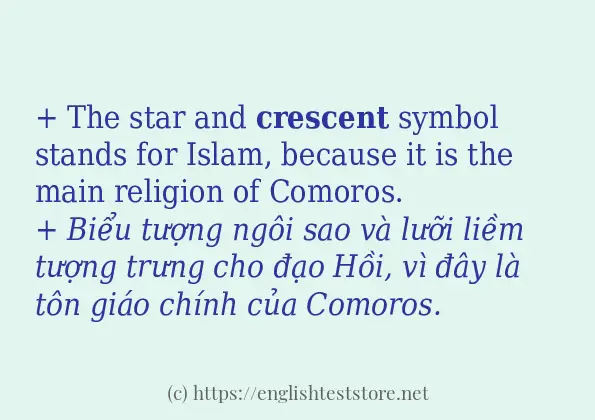 crescent sử dụng như thế nào và câu ví dụ