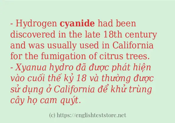 cyanide sử dụng thực tế trong câu