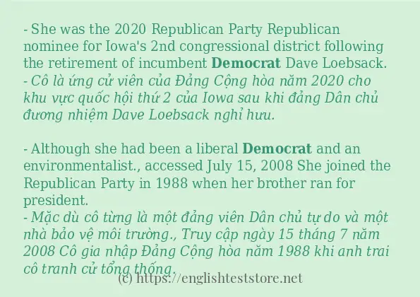 democrat sử dụng như thế nào và câu ví dụ