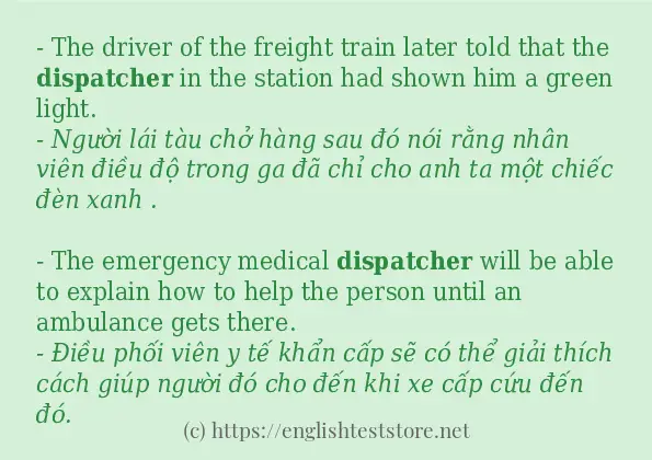 dispatcher cách sử dụng trong câu và ví dụ