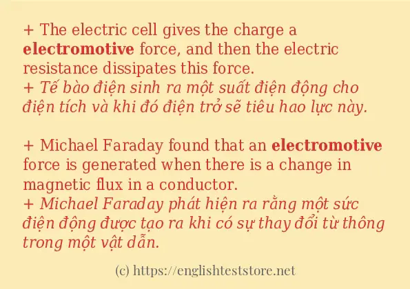 electromotive ví dụ và cách sử dụng trong câu