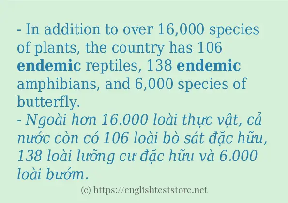 endemic câu ví dụ và cách dùng