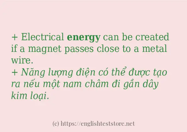 energy cách dùng và ví dụ trong câu